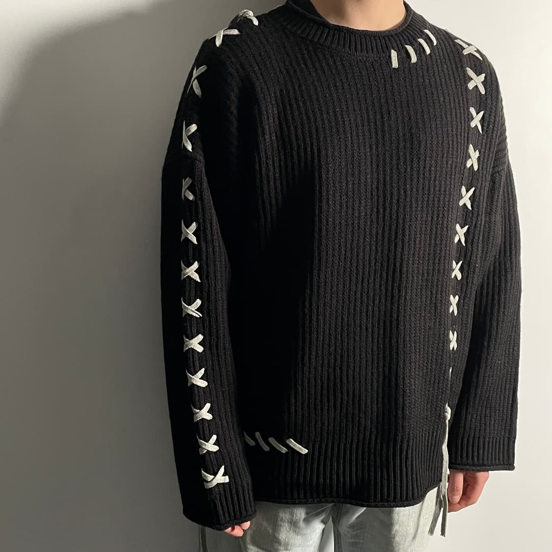 (새상품) HARE 하레 스티치 라운드 니트  (on.98) 상품이미지3