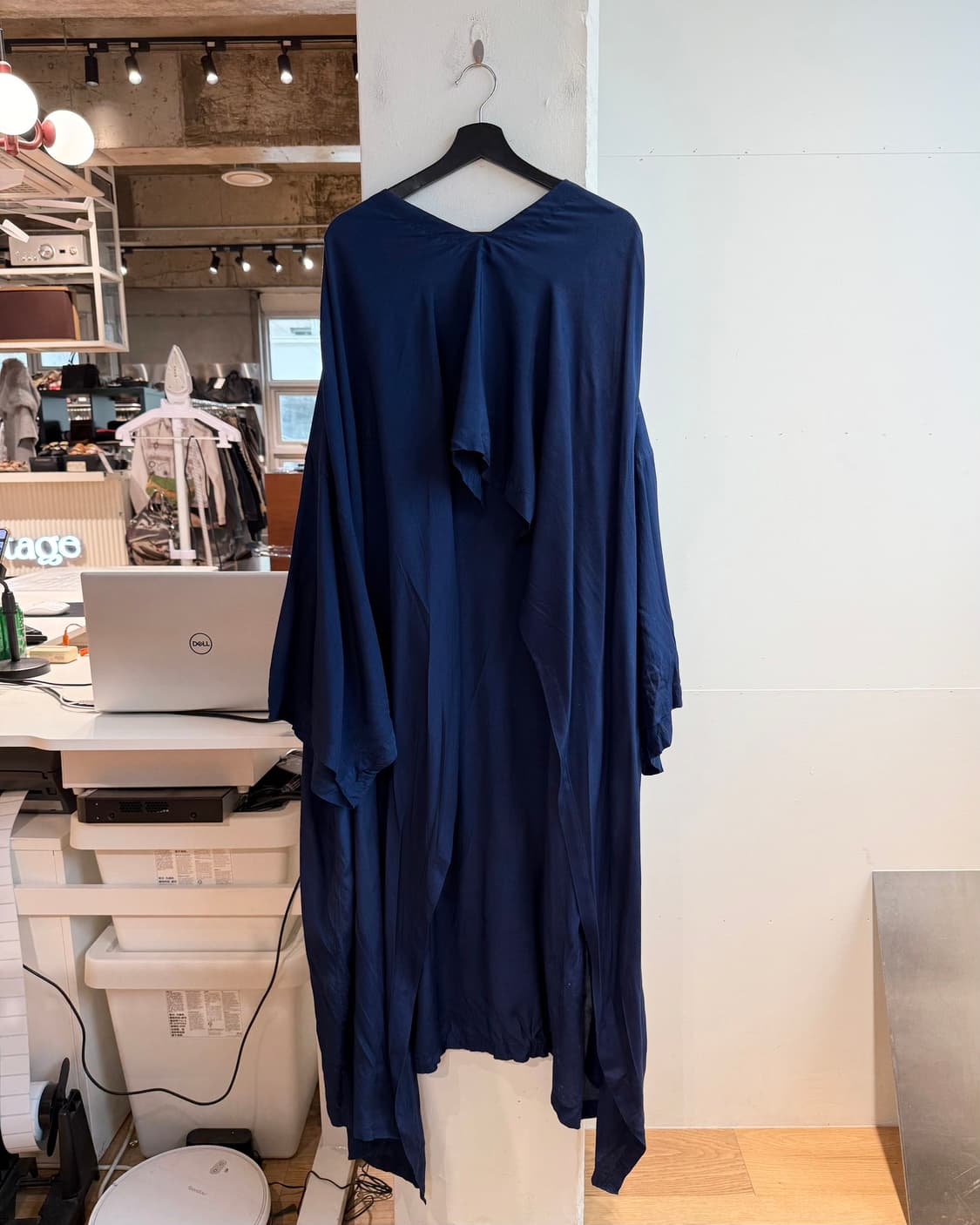 꼼데가르송 네이비 언발 드레이프 원피스  상품이미지2
