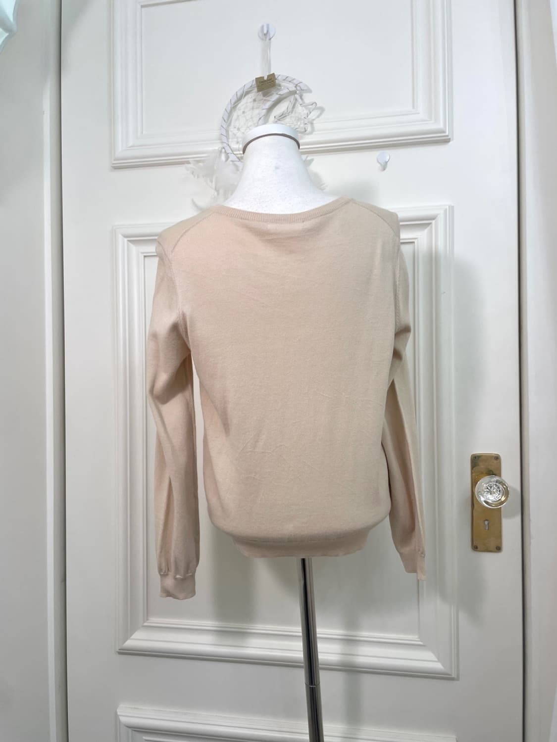 creambeige basic pearl button cardigan 상품이미지3