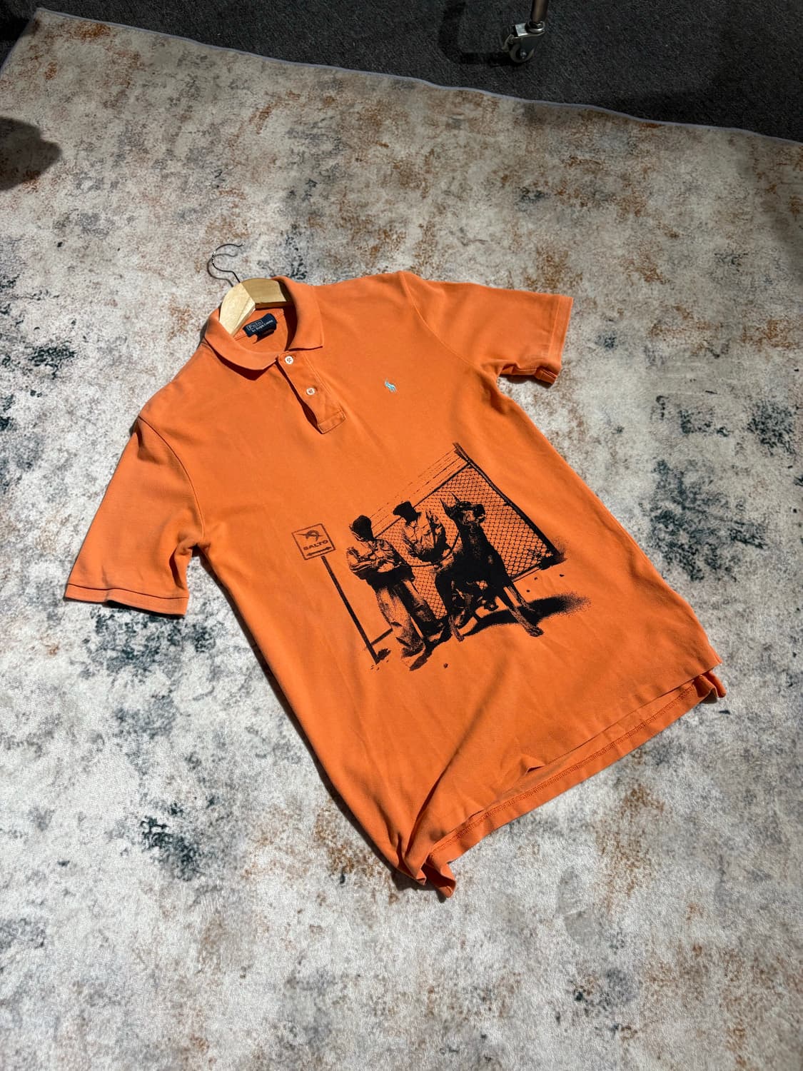 폴로 랄프로렌 오렌지 커스텀 반팔 카라 티셔츠 상품이미지1