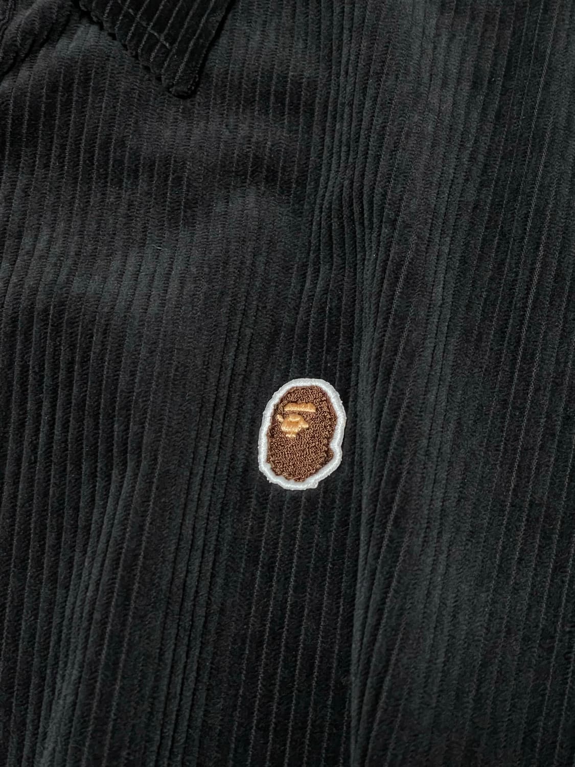 BAPE 에이프 헤드 원 포인트 코듀로이 셔츠 블랙 상품이미지4