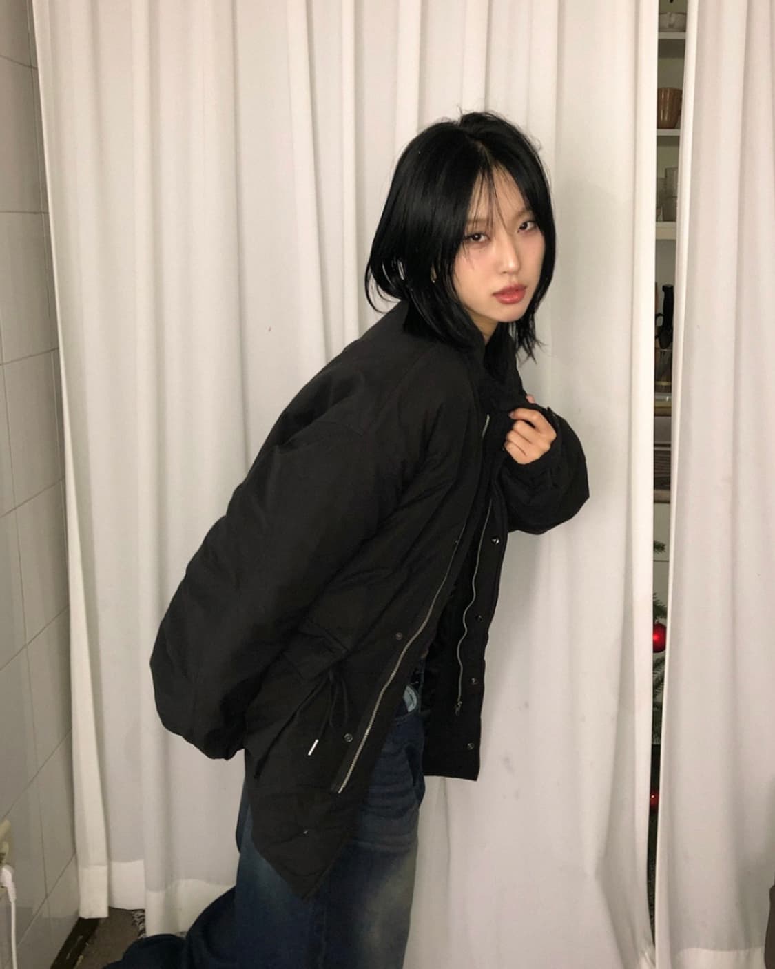 루프온 윈터 하프 필드 자켓 (black) 상품이미지4