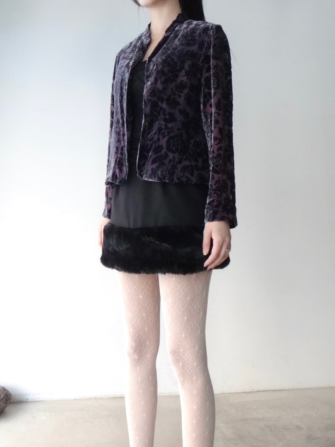 GRL Fur trimming mini skirt / black 상품이미지10