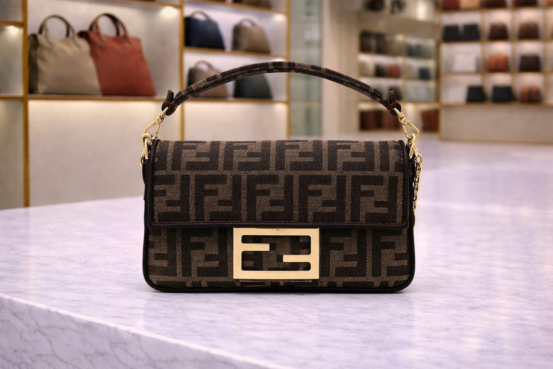 [S급] 펜디 바게트 자카드 패브릭 크로스백 미니 브라운 판매합니다!!! 상품이미지1