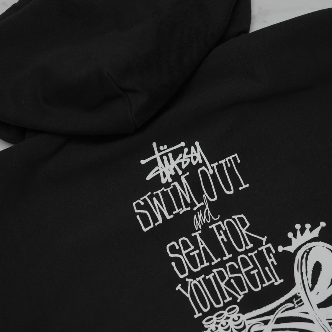 [XL] 스투시 스윔 아웃 집 후드 블랙 상품이미지5