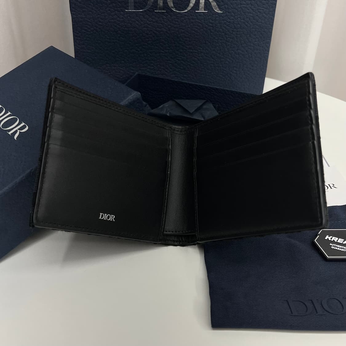 (새상품급/풀박스) 디올 오블리크 반지갑 블랙 상품이미지3