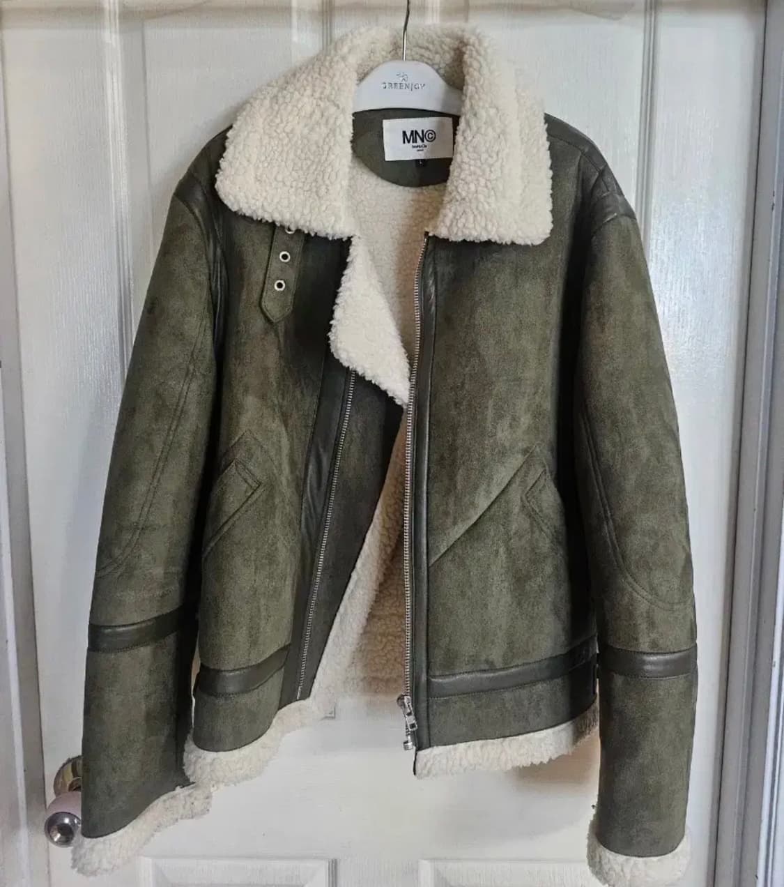 카키색 무스탕 자켓 상품이미지1