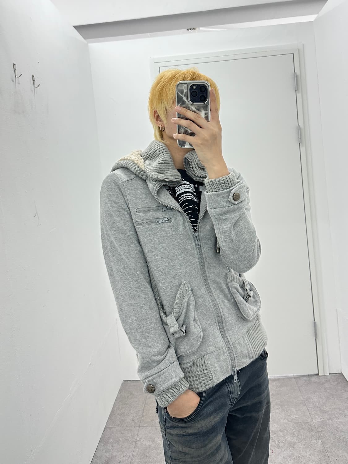 CHU XXX y2k button point 2way hood 상품이미지9