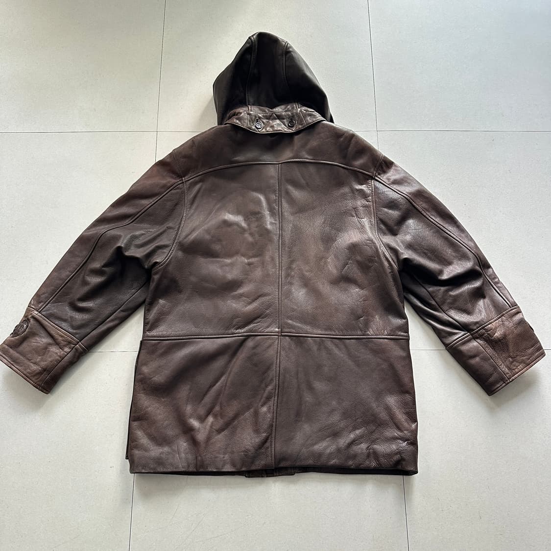 90s 프랑스생산 맥더글라스 빈티지 가죽 더플자켓 후 상품이미지7