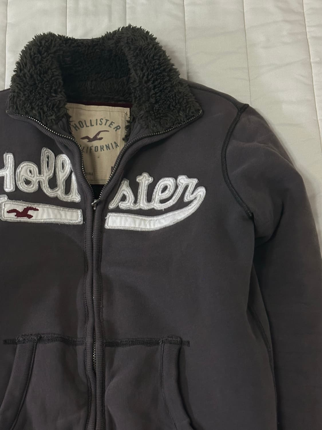 홀리스터 털 후드집업 (브라운) 상품이미지2