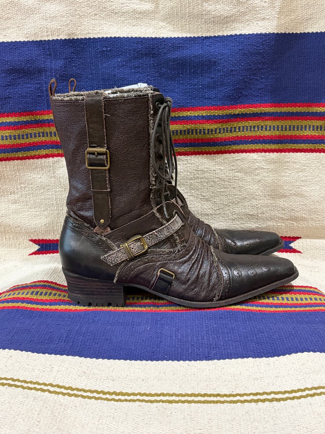 Western lace up grunge boots /웨스턴 그런지 부츠 상품이미지4