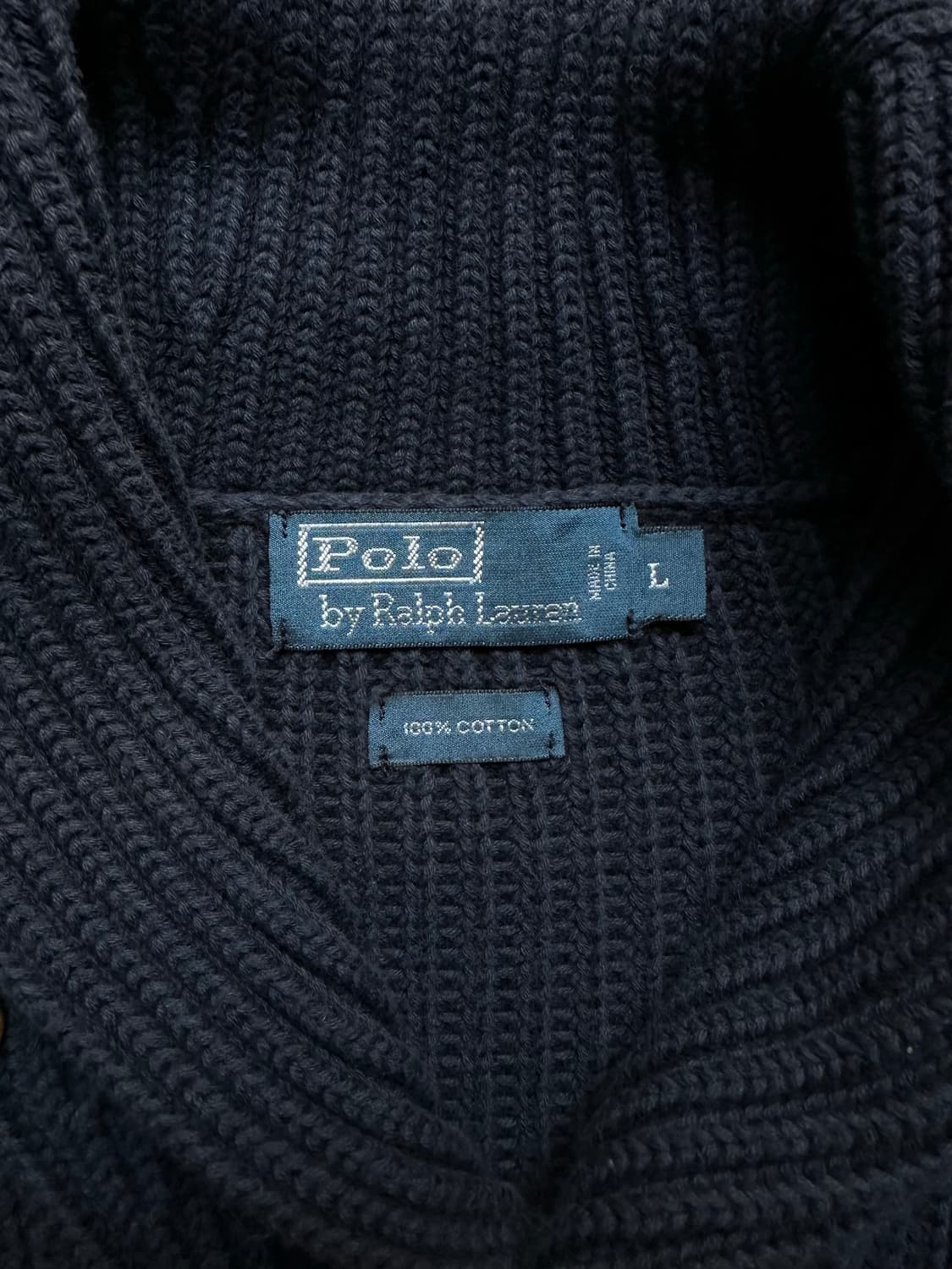폴로 랄프로렌 숄칼라 스웨터 네이비 L 상품이미지6