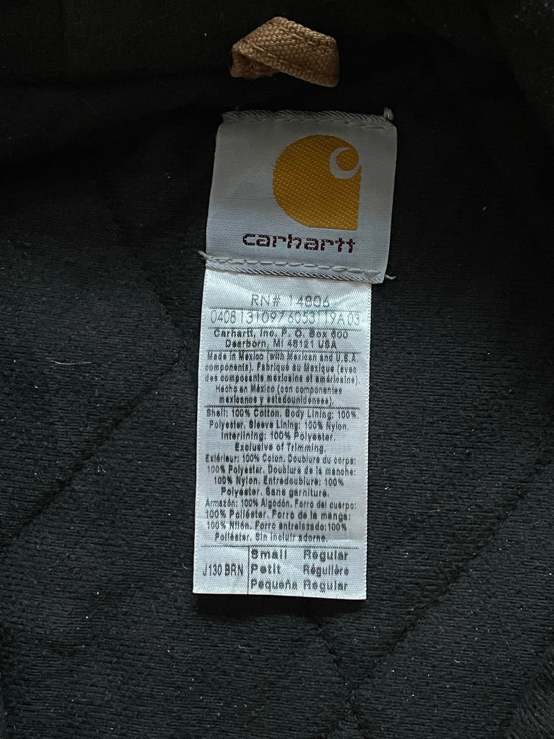 칼하트 j130 BRN 브라운 액티브 자켓 샌드스톤 상품이미지4