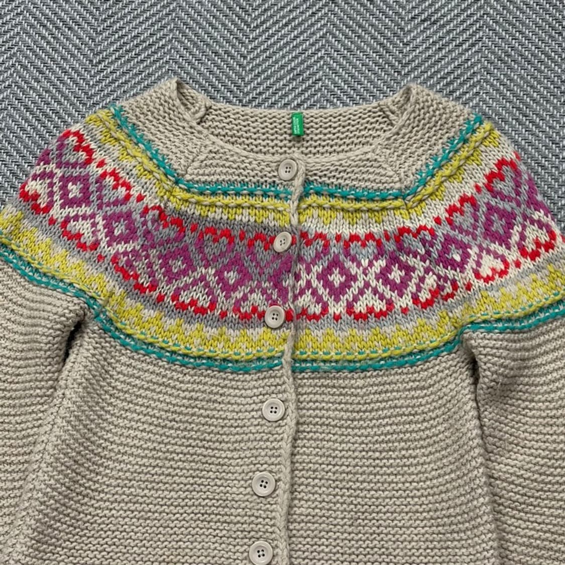 베네통 패턴 니트 가디건 v2047 상품이미지3