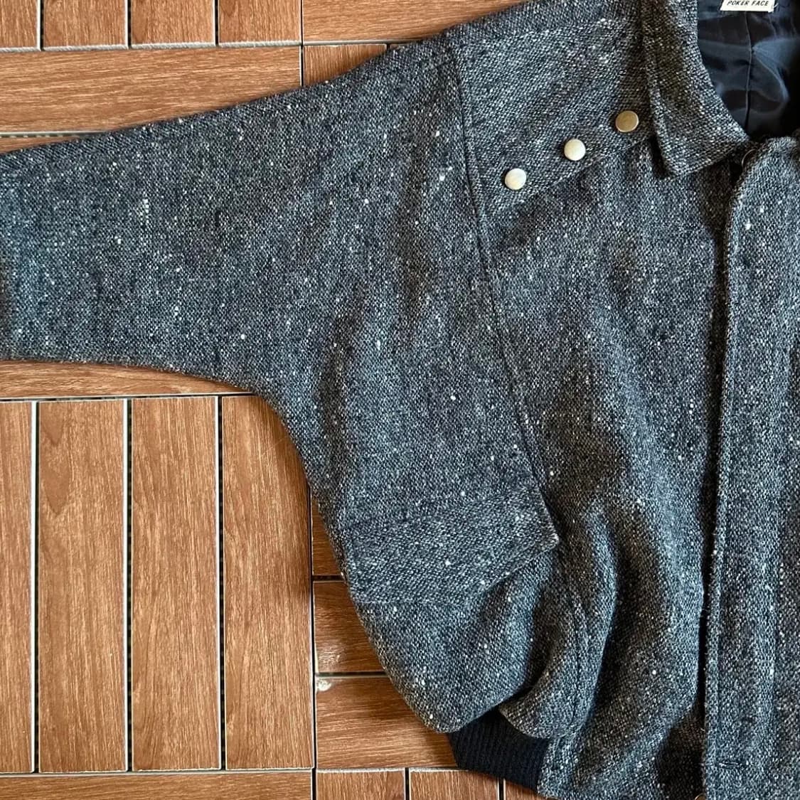 Poker face tweed wool bomber jacket 상품이미지3