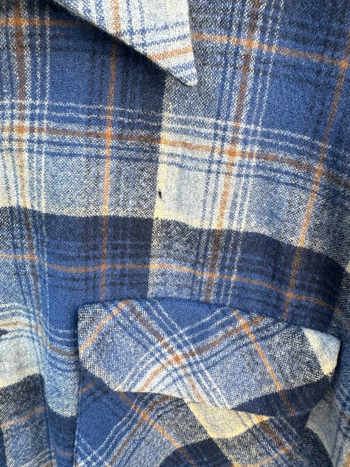 80s pendleton 펜들턴 울 체크 더블 포켓 플란넬 셔츠 XL 상품이미지6