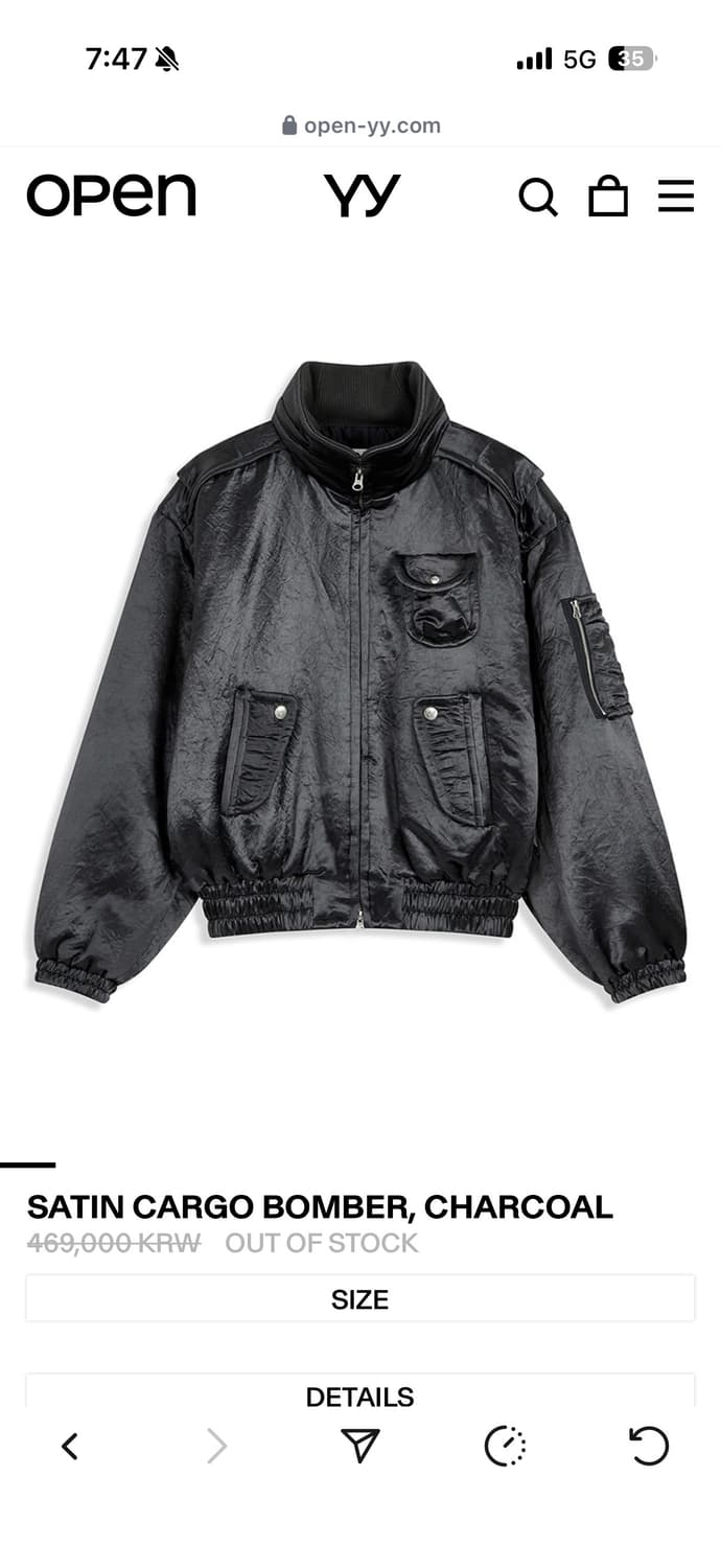 오픈와이와이 SATIN CARGO BOMBER 상품이미지1