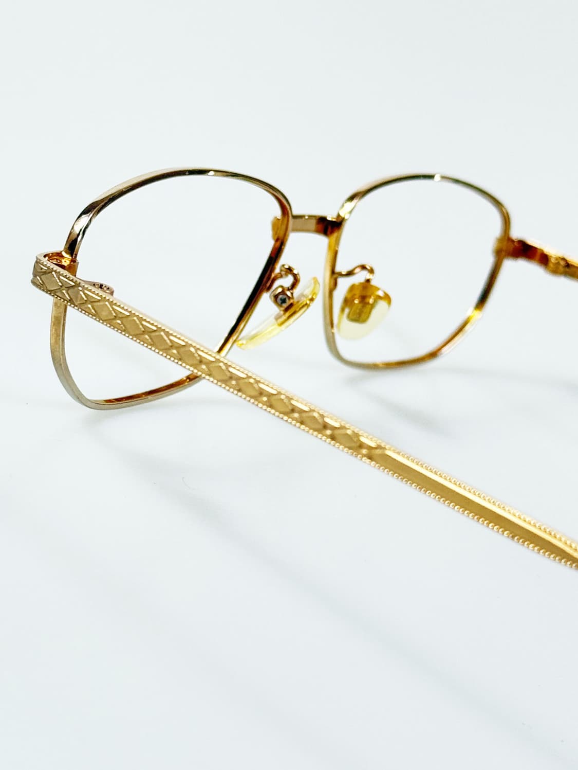 90s P.S.C FASHION 골드 메탈 슬림 스퀘어 빈티지 안경 상품이미지4