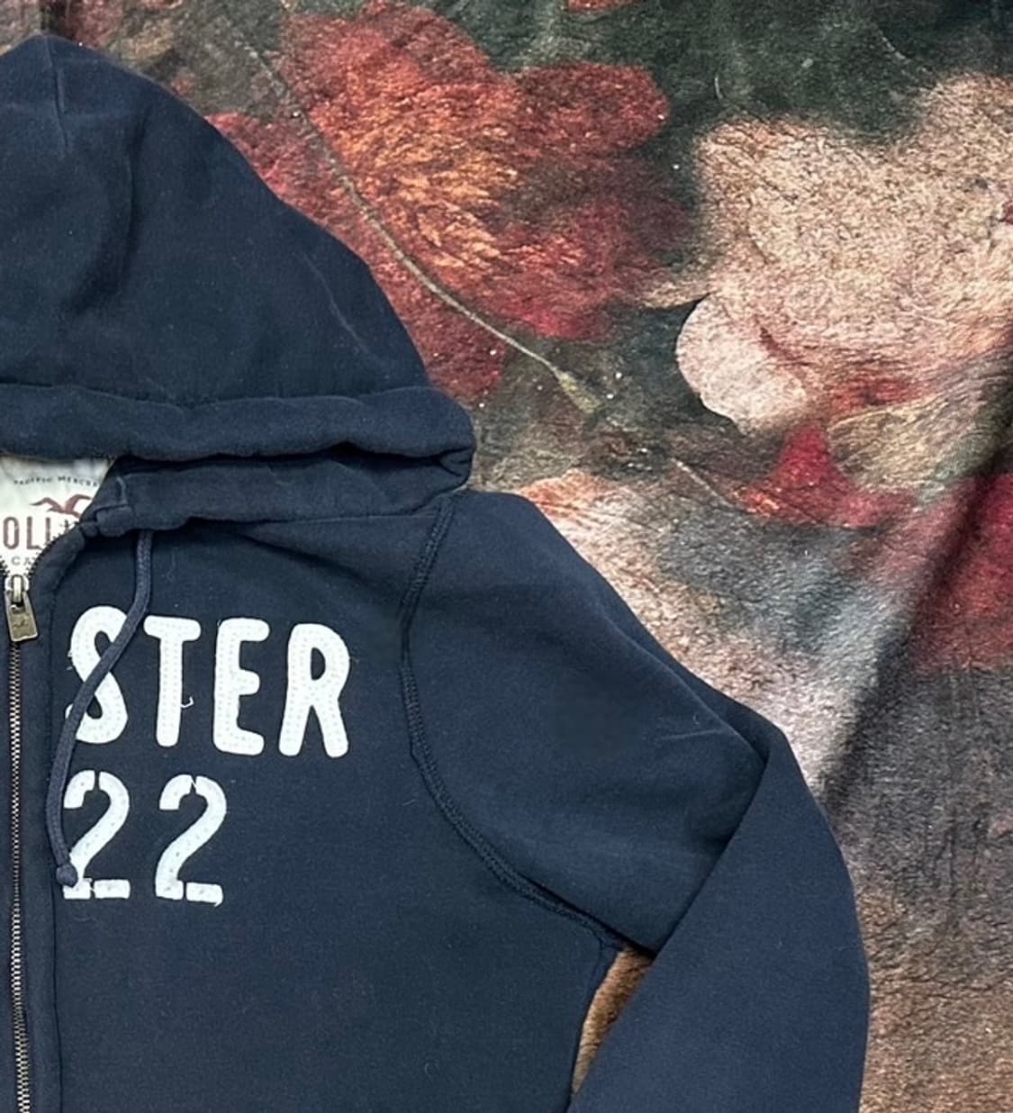 홀리스터 빈티지 빅로고 블랙후드집업 S 상품이미지2