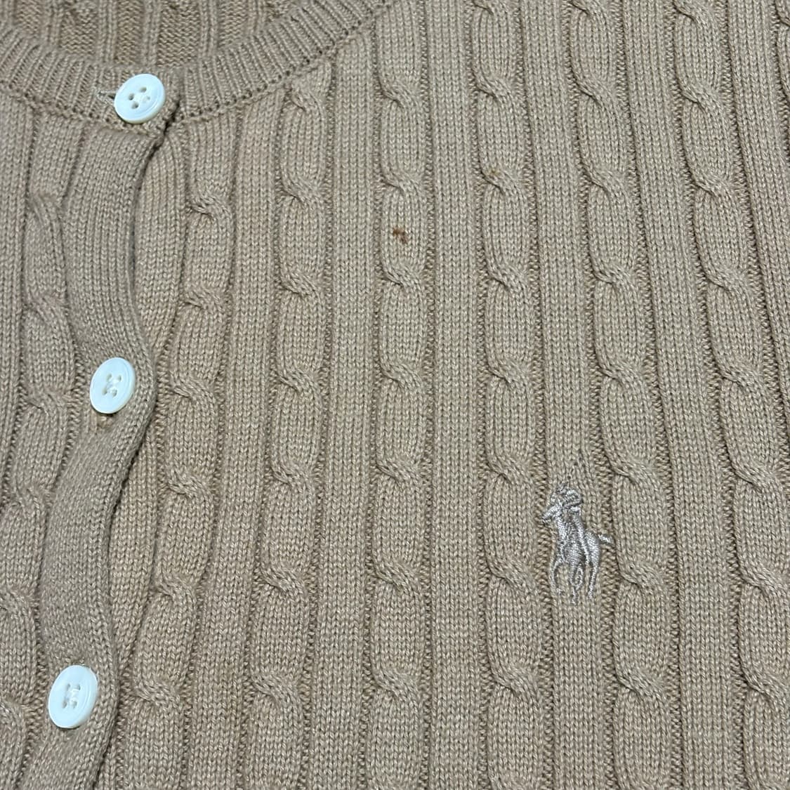 L 폴로랄프로렌 여성용 케이블 라운드넥 가디건  상품이미지6