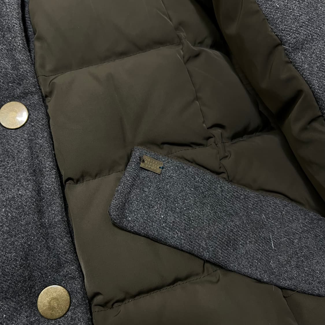 빈폴 바이크리페어샵 여성 덕다운 배색 롱패딩 점퍼 [브라운]  S/90 상품이미지4