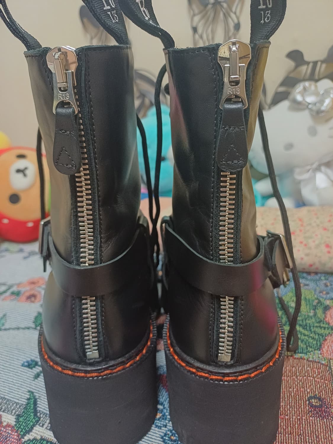 R13 알써틴 블랙스트랩 더블스택부츠 상품이미지6