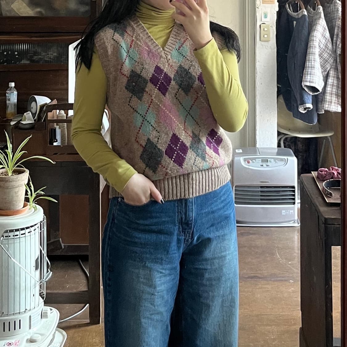 아가일 패턴 니트베스트 상품이미지8