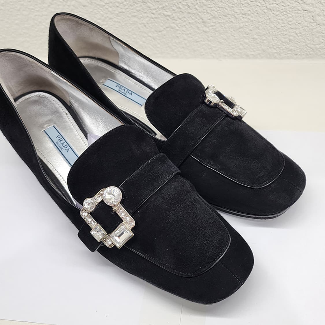 프라다 비즈 스웨이드 구두 블랙 39 상품이미지4
