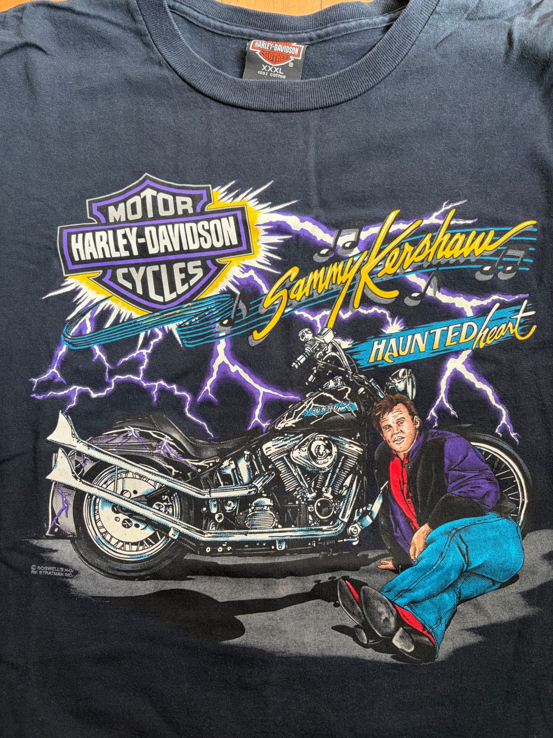 할리데이비슨 퍼플 번개 프린팅 반팔 티셔츠 xxxl 사이즈 상품이미지4