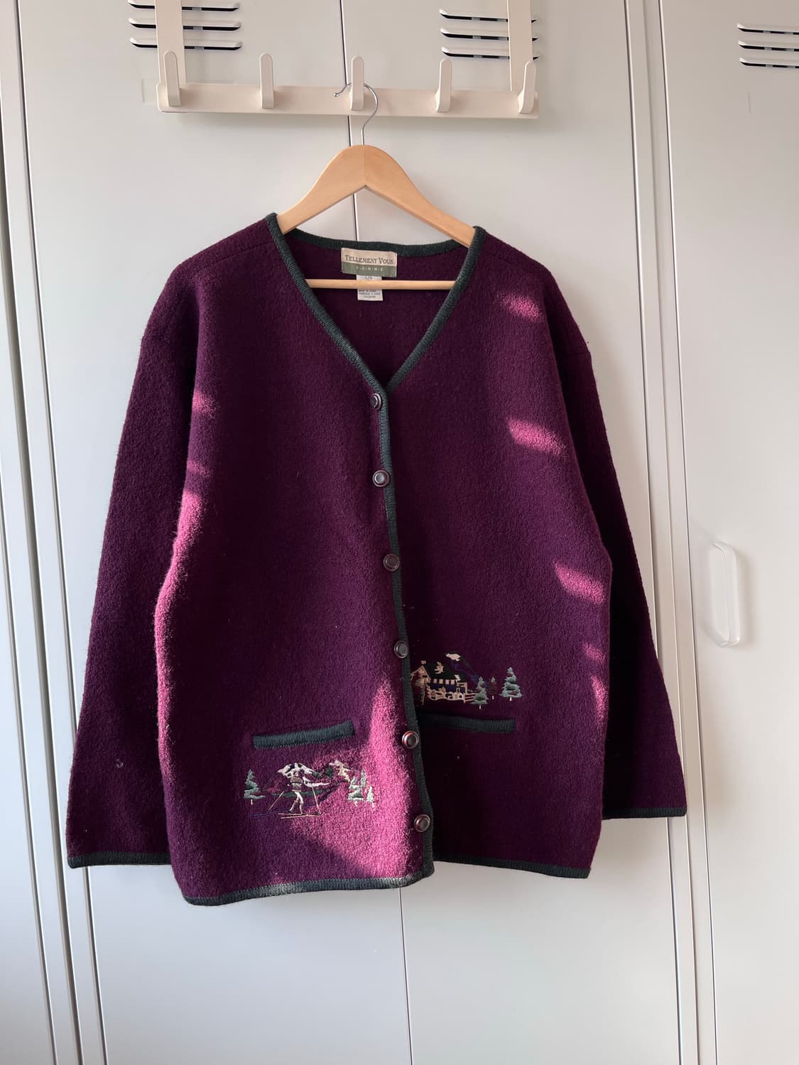 Telement vous 버건디 자수 티롤 울 자켓 코트 상품이미지3