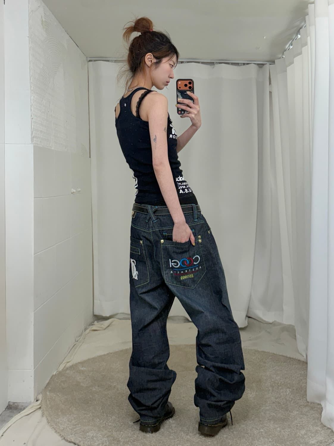 쿠지 유니언잭 화이트 펑크 스트릿 코디 세트 상품이미지3