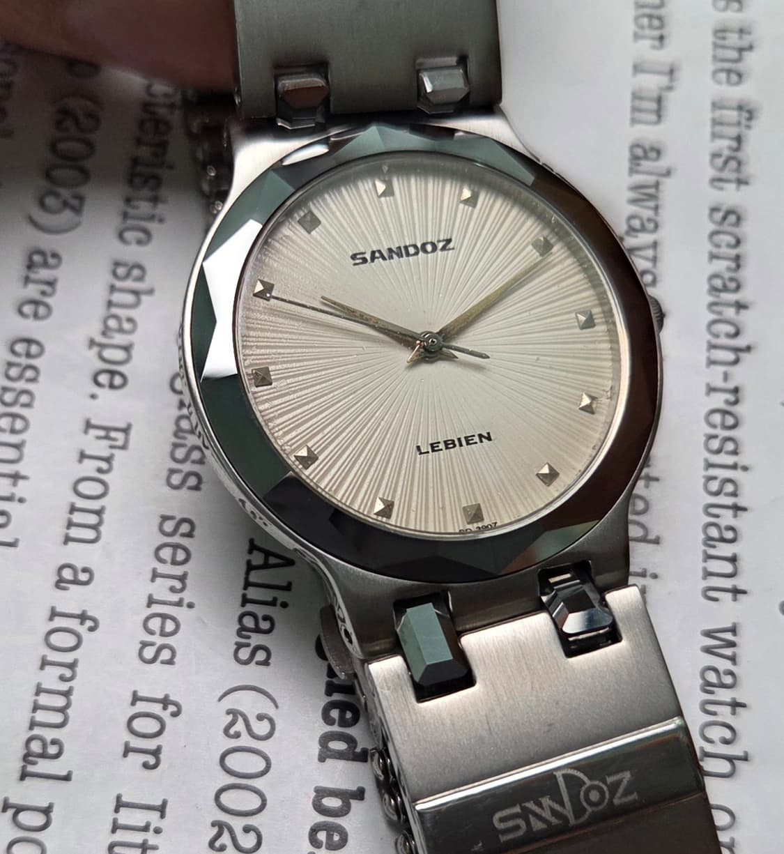 데드스탁] 빈티지 산도즈 르비엔 텅스텐베젤 입체판 칼침핸즈 쿼츠 남성용
 상품이미지2