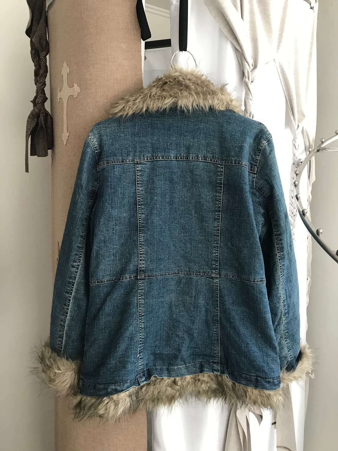 vintage denim fur coat 상품이미지6