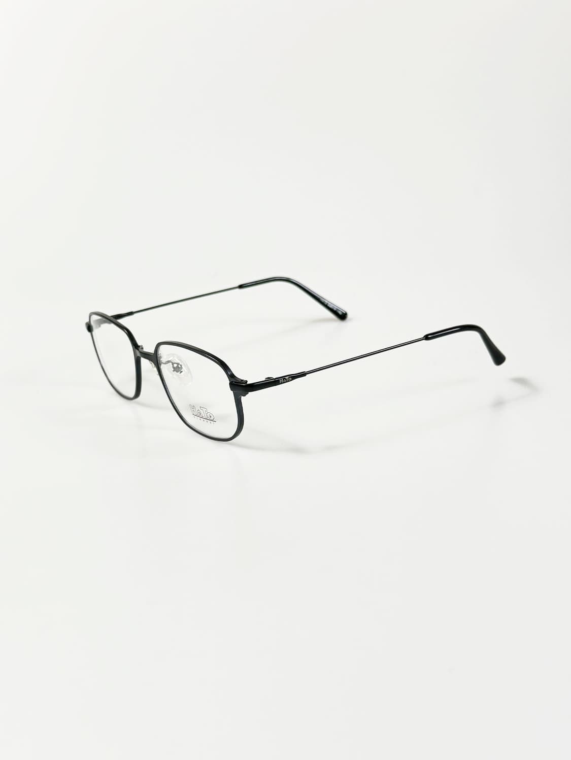 90s HATO 블랙 메탈 슬림 스퀘어 빈티지 안경 상품이미지3