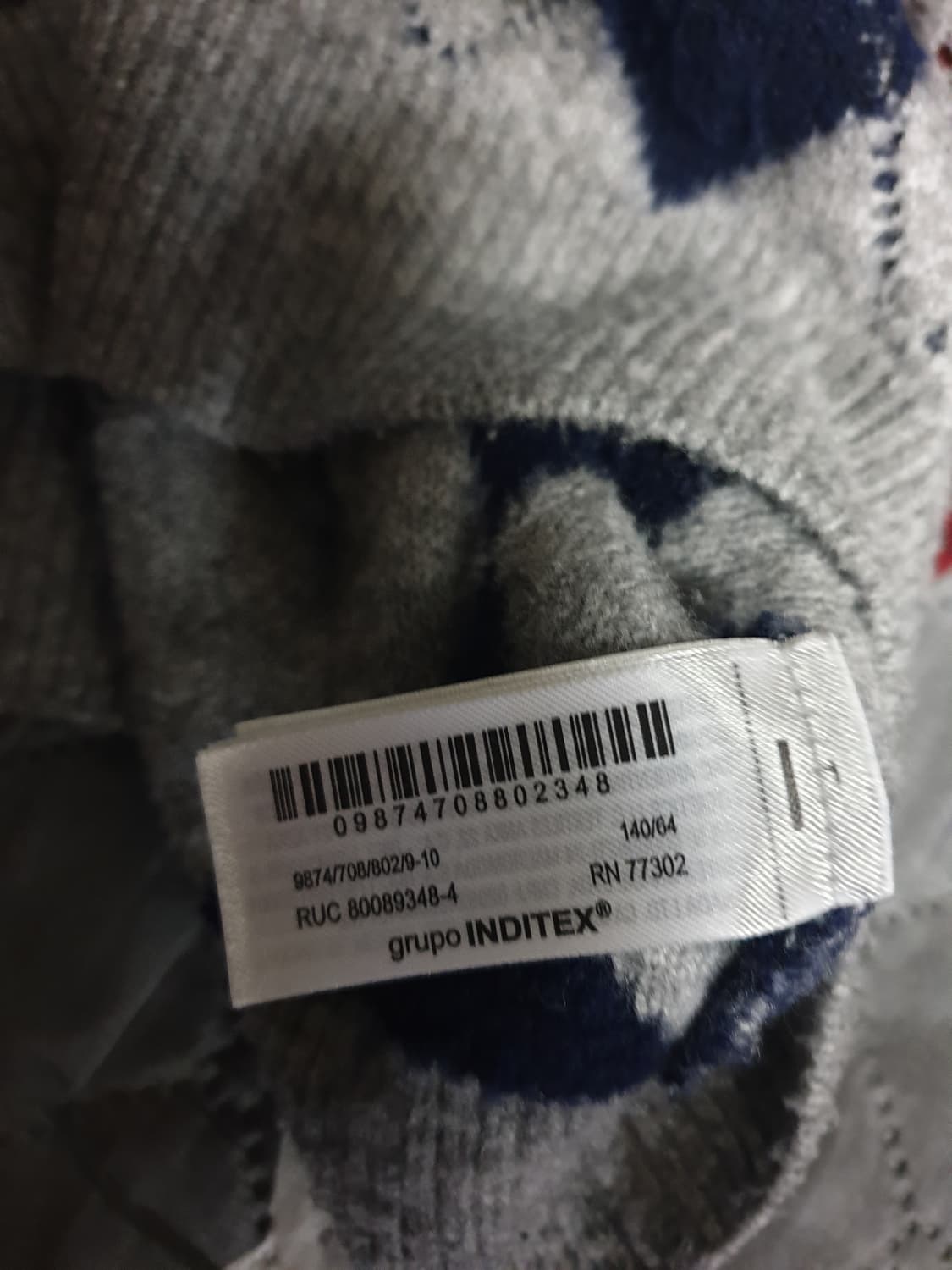 자라 크롭 아가일 패턴 니트 스웨터 그레이 (S) 상품이미지5