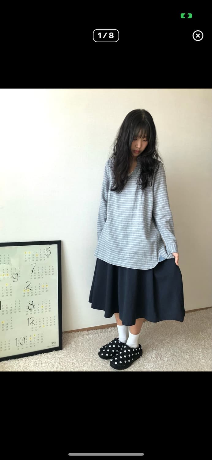 차르르 떨어지는 핏 일본 모리걸 치마 상품이미지1