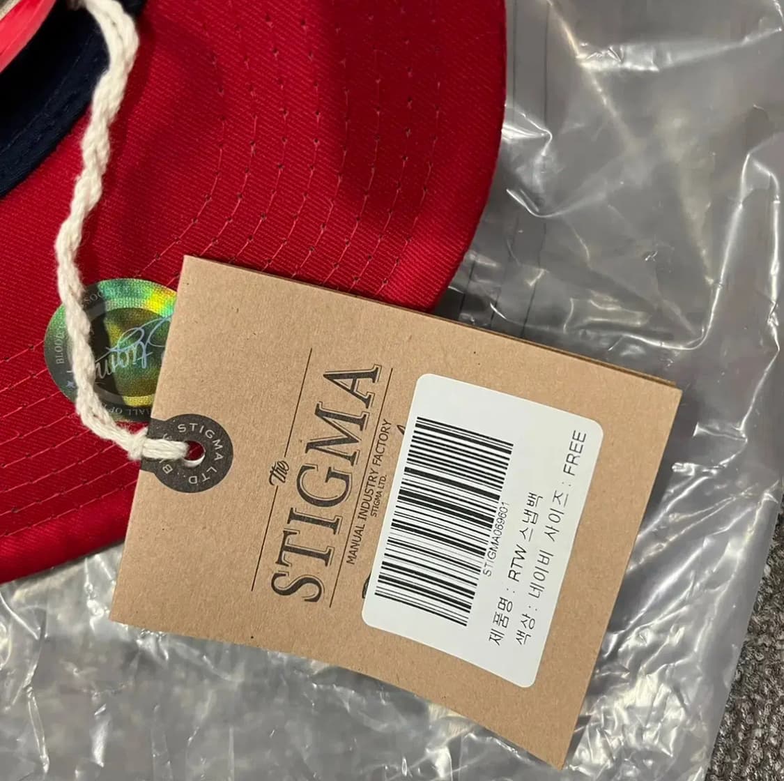 스티그마 레드 네이비 모자 스냅백 볼캡 새상품 상품이미지3