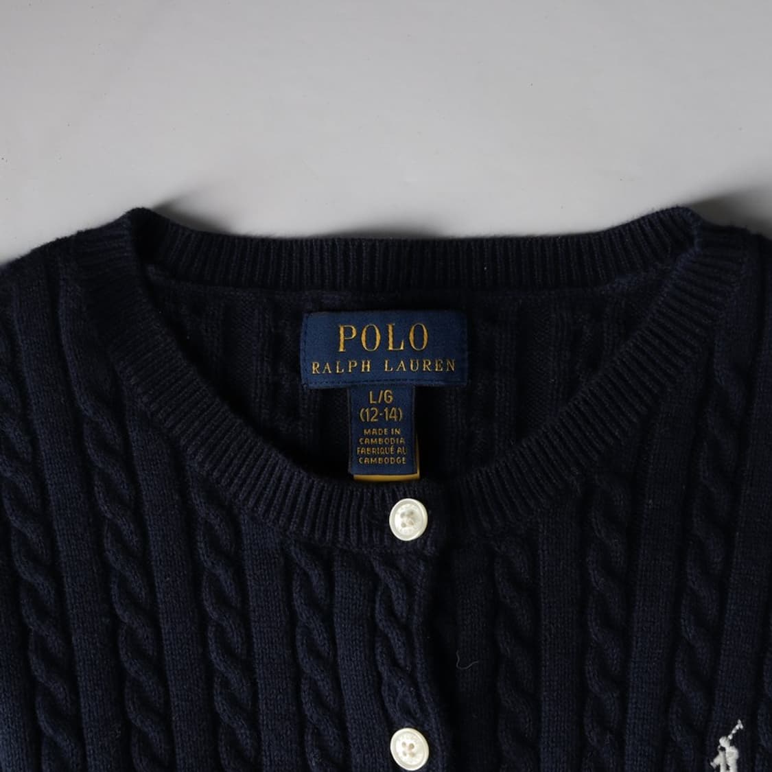 폴로 랄프 로렌 케이블 니트 가디건 L 12-14 상품이미지5
