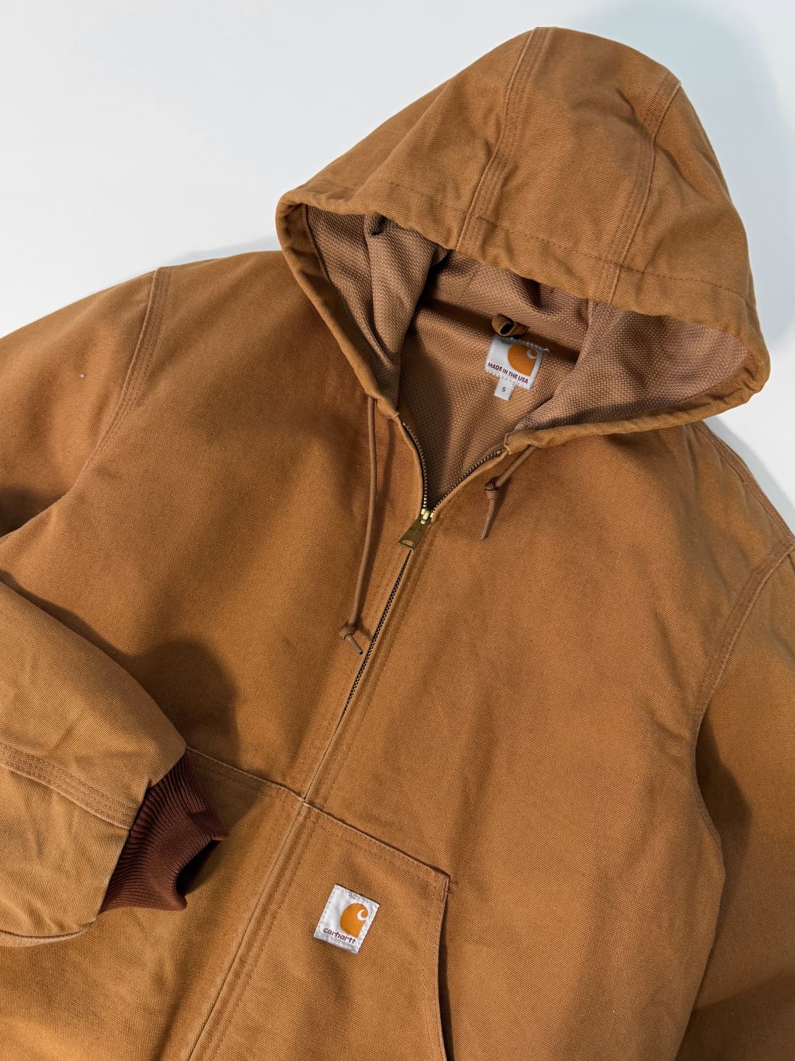 칼하트 usa 90's 루즈핏 브라운 덕 액티브 후드 자켓  상품이미지4