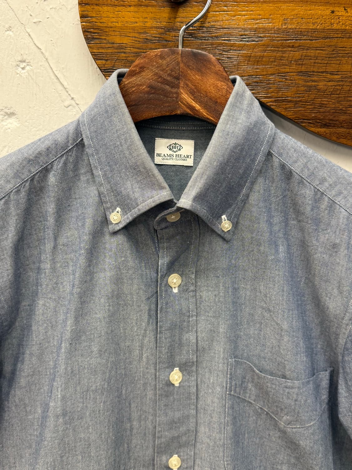 BEAMS HEART Short Sleeve Chambray Shirt 상품이미지3