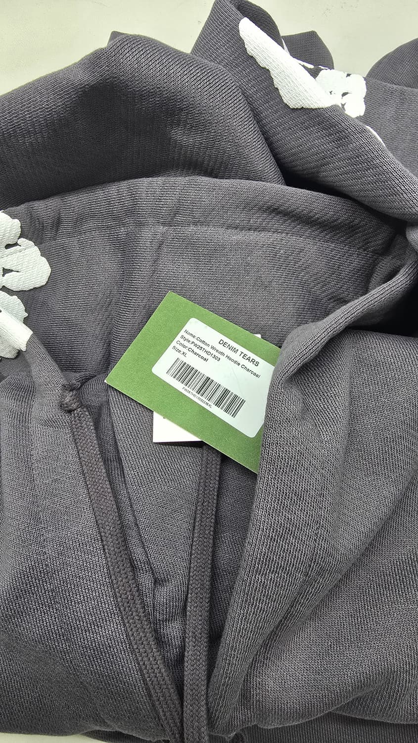 [XL]데님티어스 후드코튼 리쓰 후드 차콜 상품이미지3