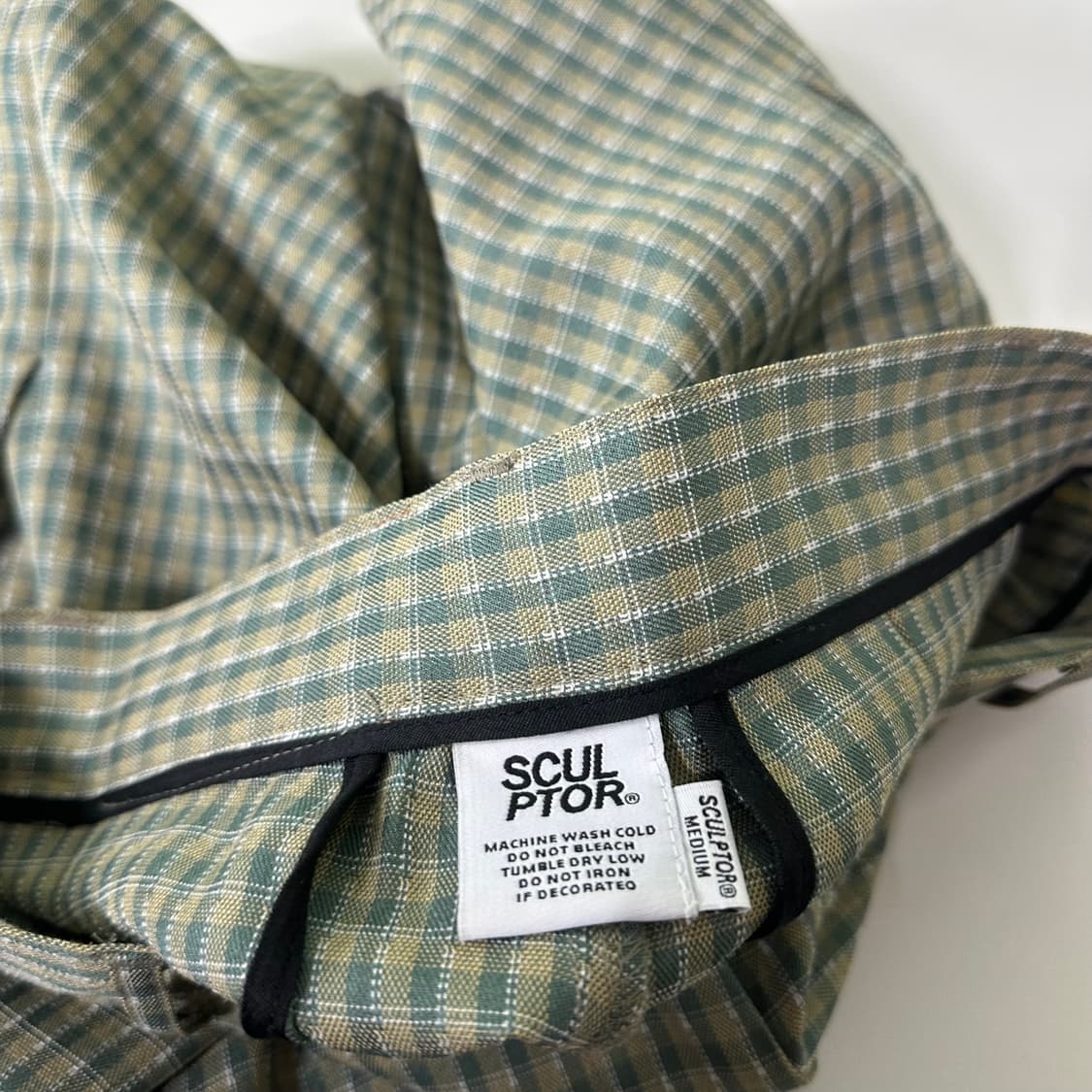 우먼M 스컬프터 벌룬와이드핏 하이웨스트 투턱 체크 린넨팬츠 상품이미지5