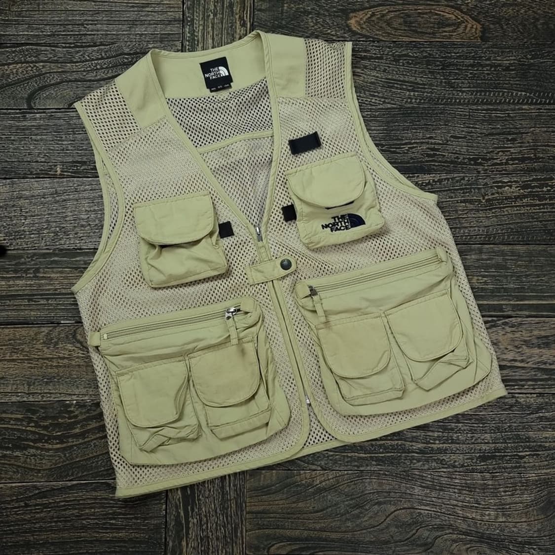 노스페이스 로고 자수 멀티 포켓 피싱 베스트 조끼 베이지 M16628 상품이미지1