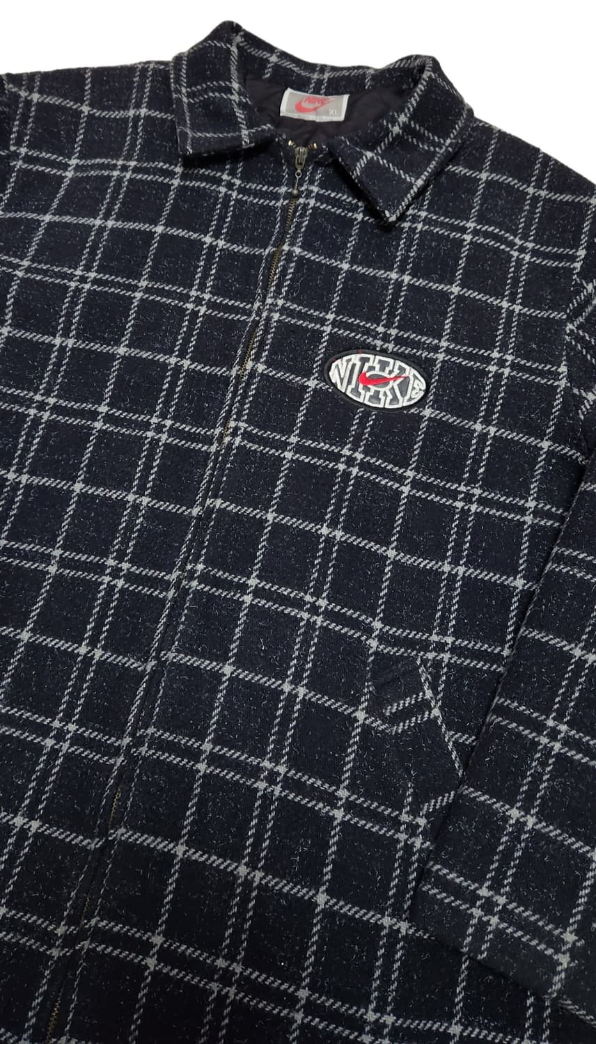 나이키 90s 빅로고 올드스쿨 체크 모직 코트 자켓 상품이미지3