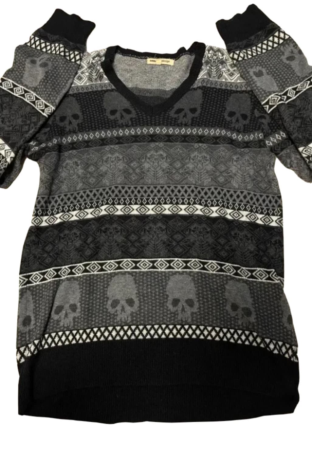 y2k 해골 패턴 니트 상품이미지1
