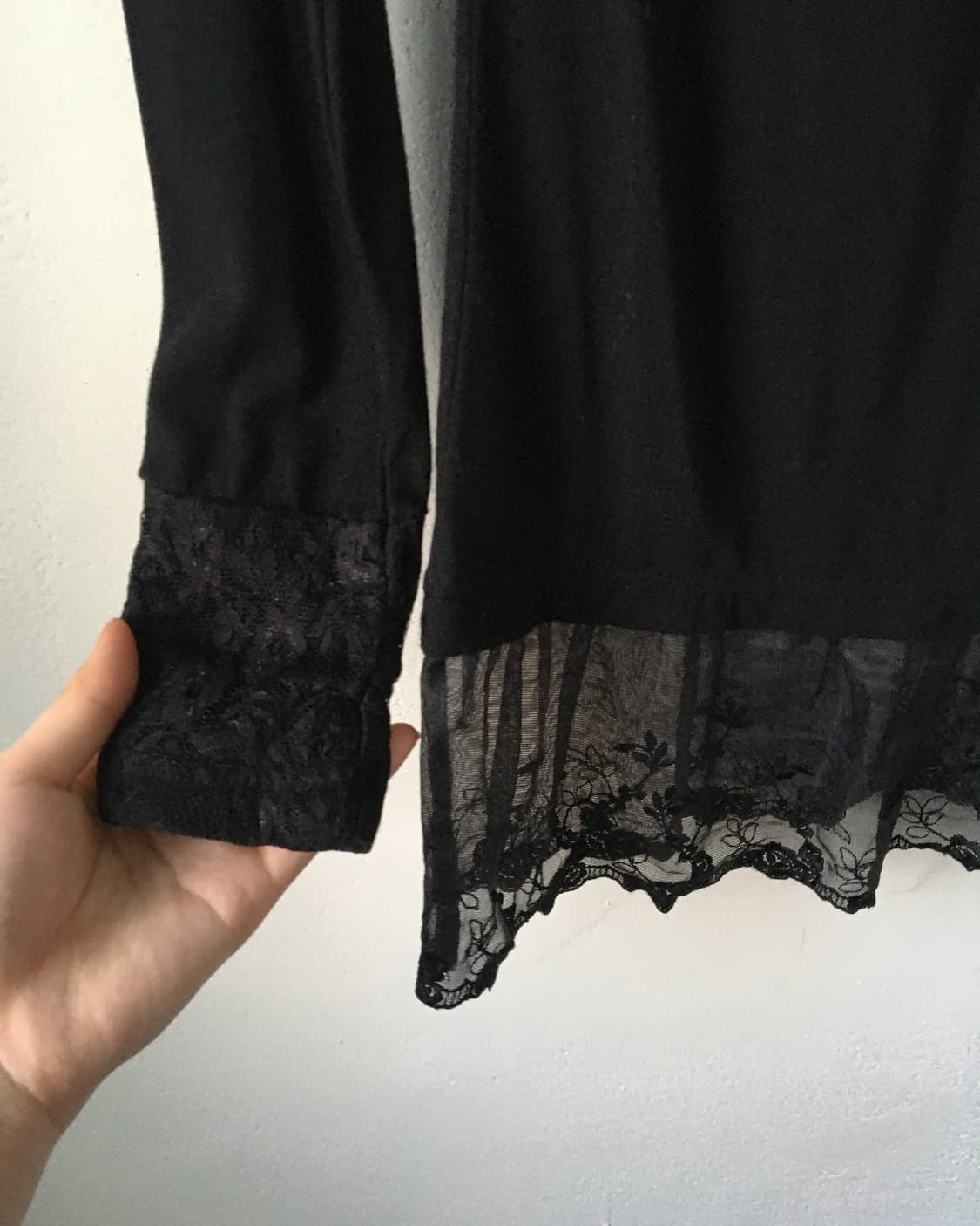 Axes femme lace trimming sleeve 상품이미지5