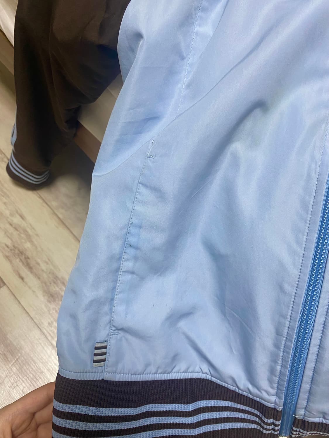 희귀 아디다스 스카이블루 브라운 져지 바람막이 상품이미지3