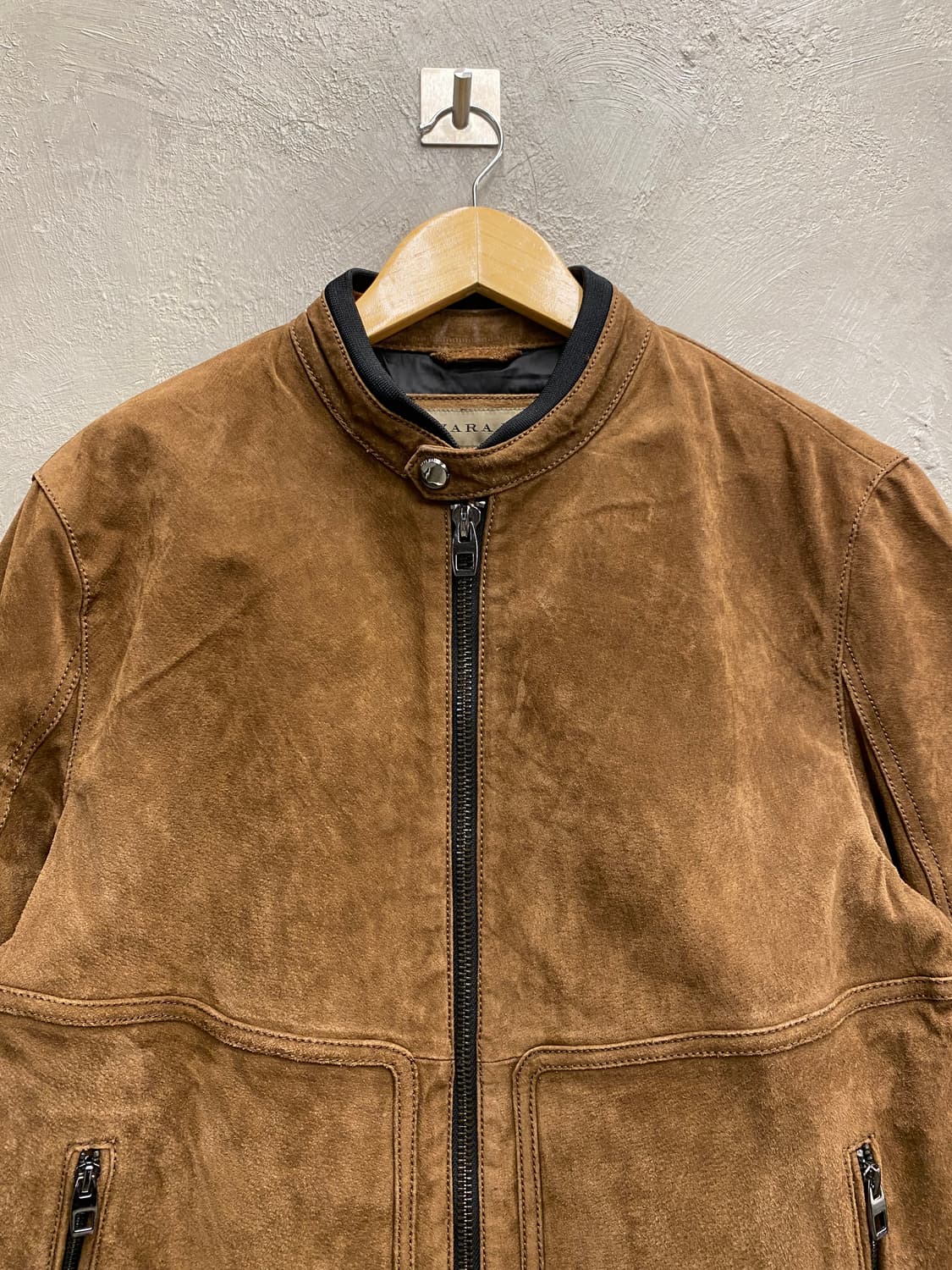 [L] ZARA 자라 브라운 스웨이드 집업 자켓 상품이미지2