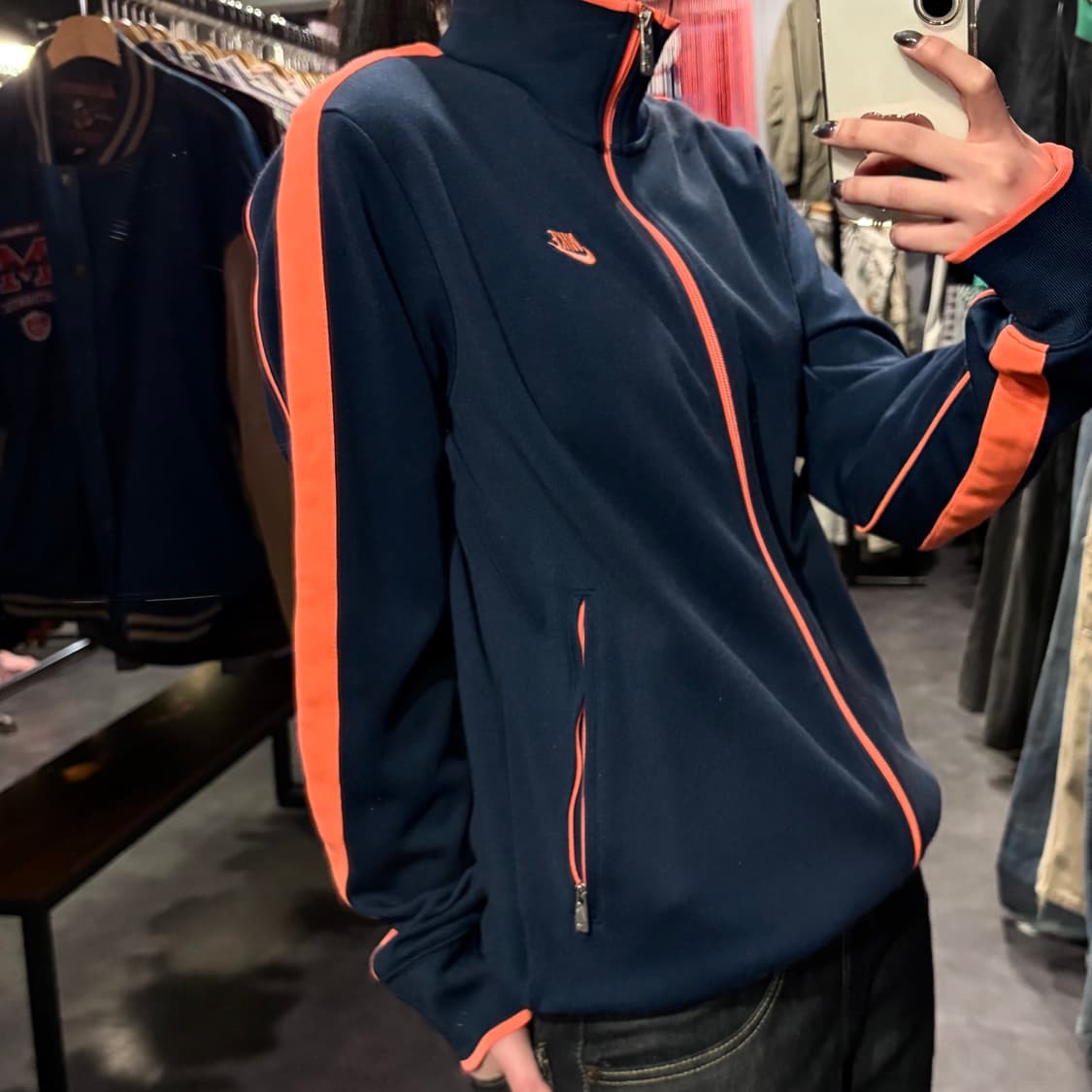  [IM] NIKE 나이키 트랙탑 져지 네이비 오렌지 라인 상품이미지5