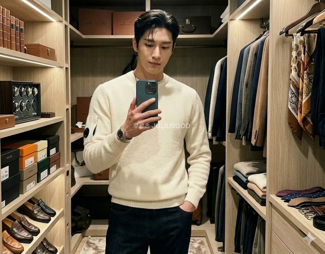 [110/새제품]CP COMPANY 씨피컴퍼니 울 100% 렌즈 니트 상품이미지1